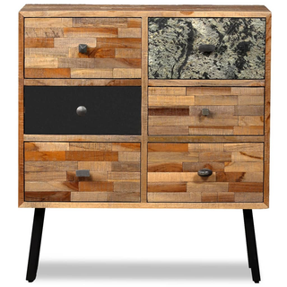 vidaXL Side Cabinet with 6 Drawers Solid Reclaimed Teak 70x30x76 cm - Giant Lobelia