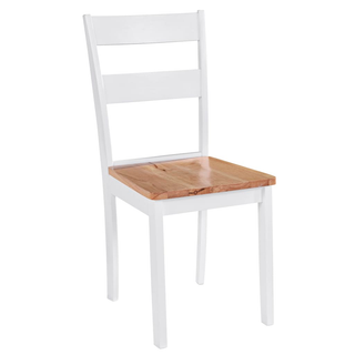 vidaXL Dining Chairs 4 pcs White Solid Rubber Wood - Giant Lobelia