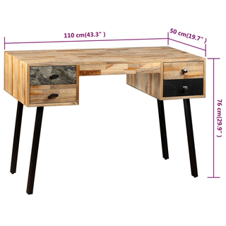 Writing Desk Solid Reclaimed Teak 110x50x76 cm - Giant Lobelia