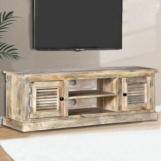 TV Cabinet Solid Mango Wood - Giant Lobelia