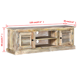 TV Cabinet Solid Mango Wood - Giant Lobelia