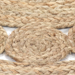 Area Rug Braided Design Jute 120 cm Round - Giant Lobelia