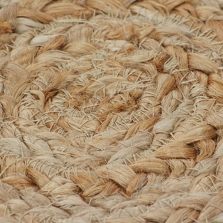 Area Rug Braided Design Jute 120 cm Round - Giant Lobelia