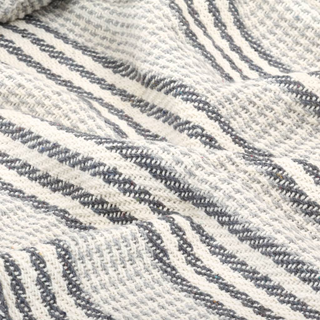 vidaXL Throw Cotton Stripes 160x210 cm Grey and White - Giant Lobelia