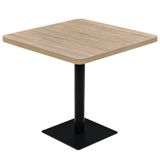 Bistro Table MDF and Steel Square 80x80x75 cm Oak Colour - Giant Lobelia