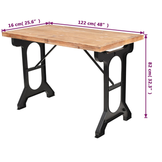 vidaXL Dining Table Solid Fir Wood Top 122x65x82 cm - Giant Lobelia