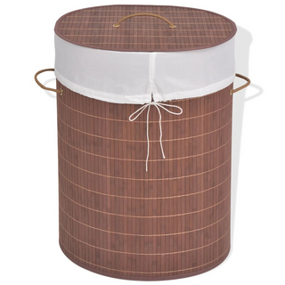 Bamboo Laundry Bin Oval Brown - Giant Lobelia