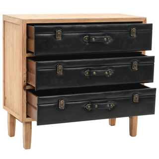 vidaXL Drawer Cabinet Solid Fir Wood 80x36x75 cm - Giant Lobelia