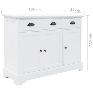 vidaXL Sideboard with 3 Doors MDF and Pinewood 105x35x77.5 cm - Giant Lobelia