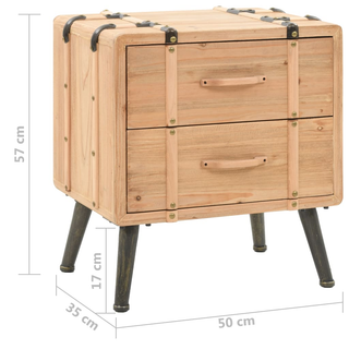 vidaXL Bedside Cabinet Solid Fir Wood 50x35x57 cm - Giant Lobelia