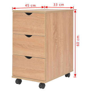 vidaXL Drawer Unit 33x45x60 cm Oak - Giant Lobelia