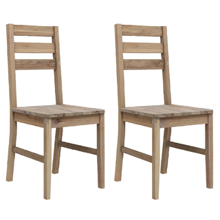 vidaXL Dining Chairs 2 pcs Solid Acacia Wood - Giant Lobelia