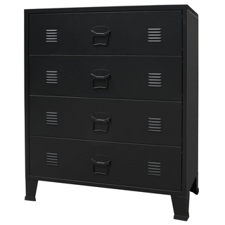 Chest of Drawers Metal Industrial Style 78x40x93 cm Black - Giant Lobelia