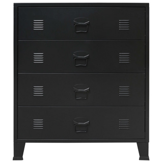 Chest of Drawers Metal Industrial Style 78x40x93 cm Black - Giant Lobelia