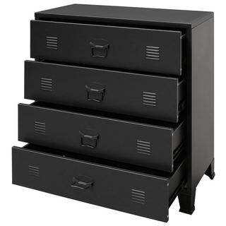 Chest of Drawers Metal Industrial Style 78x40x93 cm Black - Giant Lobelia