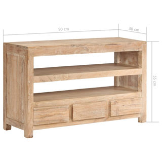 TV Cabinet Solid Acacia Wood 90x30x55 cm Light Brown - Giant Lobelia