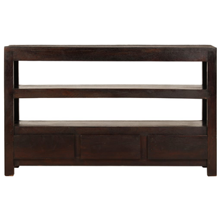 TV Cabinet Solid Acacia Wood 90x30x55 cm Dark Brown - Giant Lobelia