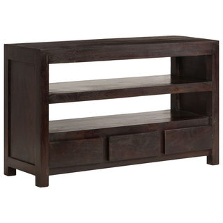 TV Cabinet Solid Acacia Wood 90x30x55 cm Dark Brown - Giant Lobelia