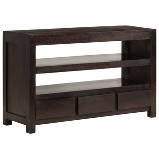 TV Cabinet Solid Acacia Wood 90x30x55 cm Dark Brown - Giant Lobelia