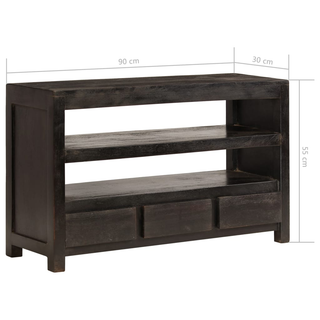 TV Cabinet Solid Acacia Wood 90x30x55 cm Dark Brown - Giant Lobelia