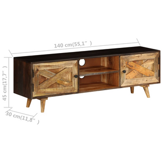 vidaXL TV Cabinet Solid Mango Wood 140x30x45 cm - Giant Lobelia