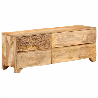 vidaXL TV Cabinet Solid Mango Wood 110x30x40 cm - Giant Lobelia