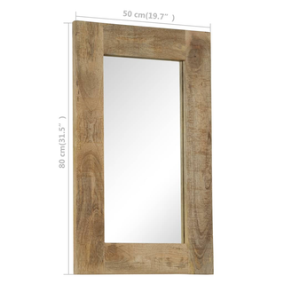 vidaXL Mirror Solid Mango Wood 50x80 cm - Giant Lobelia