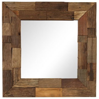 vidaXL Mirror Solid Reclaimed Wood 50x50 cm - Giant Lobelia