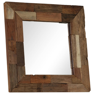 vidaXL Mirror Solid Reclaimed Wood 50x50 cm - Giant Lobelia