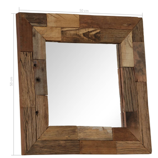 vidaXL Mirror Solid Reclaimed Wood 50x50 cm - Giant Lobelia