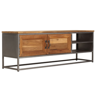 vidaXL TV Cabinet Recycled Teak and Steel 120x30x40 cm - Giant Lobelia