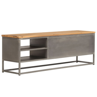 vidaXL TV Cabinet Recycled Teak and Steel 120x30x40 cm - Giant Lobelia