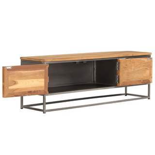 vidaXL TV Cabinet Recycled Teak and Steel 120x30x40 cm - Giant Lobelia