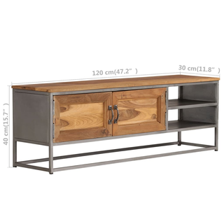 vidaXL TV Cabinet Recycled Teak and Steel 120x30x40 cm - Giant Lobelia