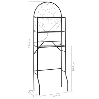 Toilet Rack Black 60x33x174 cm - Giant Lobelia