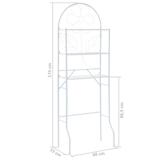 Toilet Rack White 60x33x174 cm - Giant Lobelia