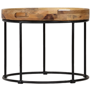 vidaXL Coffee Table Solid Mange Wood and Steel 50x40 cm - Giant Lobelia