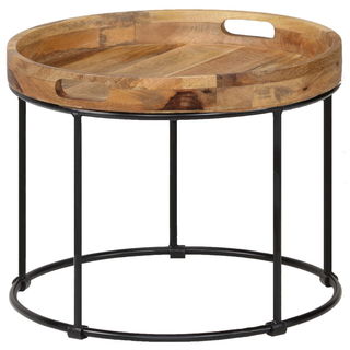 vidaXL Coffee Table Solid Mange Wood and Steel 50x40 cm - Giant Lobelia