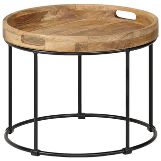 vidaXL Coffee Table Solid Mange Wood and Steel 50x40 cm - Giant Lobelia