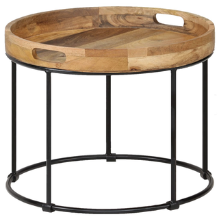 vidaXL Coffee Table Solid Mange Wood and Steel 50x40 cm - Giant Lobelia