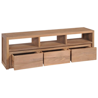 vidaXL TV Cabinet Solid Teak Wood with Natural Finish 120x30x40 cm - Giant Lobelia