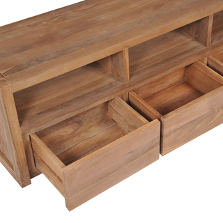 vidaXL TV Cabinet Solid Teak Wood with Natural Finish 120x30x40 cm - Giant Lobelia