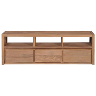 vidaXL TV Cabinet Solid Teak Wood with Natural Finish 120x30x40 cm - Giant Lobelia