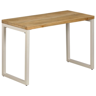 vidaXL Dining Table 115x55x76 cm Solid Mango Wood and Steel - Giant Lobelia