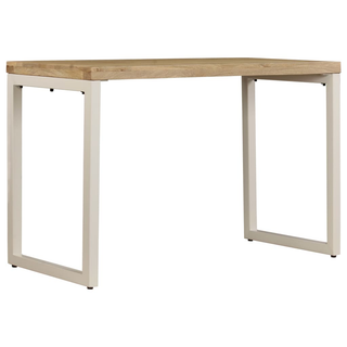 vidaXL Dining Table 115x55x76 cm Solid Mango Wood and Steel - Giant Lobelia