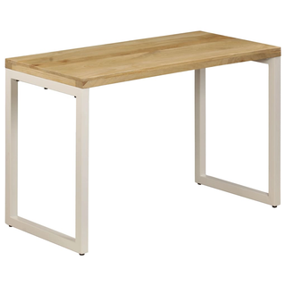 vidaXL Dining Table 115x55x76 cm Solid Mango Wood and Steel - Giant Lobelia