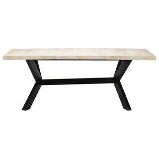 vidaXL Dining Table White 200x100x75 cm Solid Mango Wood - Giant Lobelia