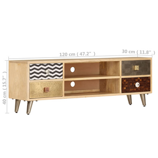 vidaXL TV Cabinet 120x30x40 cm Solid Mango Wood - Giant Lobelia