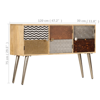 vidaXL Sideboard 120x30x75 cm Solid Mango Wood - Giant Lobelia