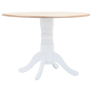 vidaXL Dining Table White and Brown 106 cm Solid Rubber Wood - Giant Lobelia